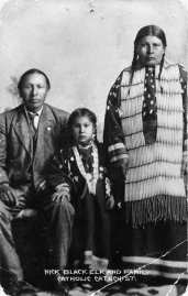 Black Elk with wife and daughter, c. 1890-1910